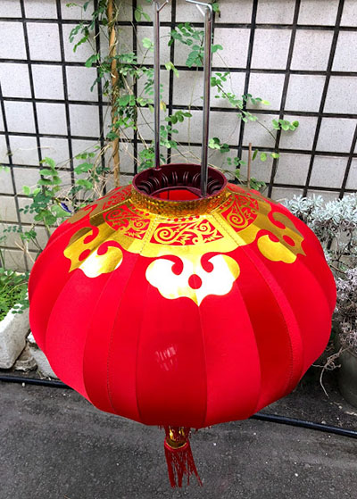 綢布燈籠上方俯視圖