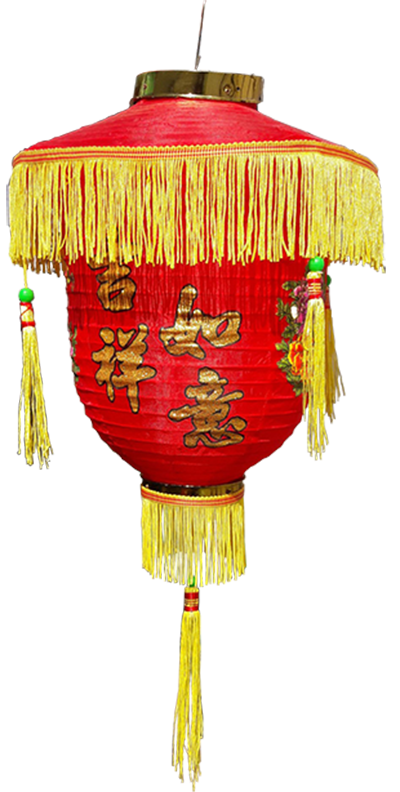八寶綢布燈籠-側面圖