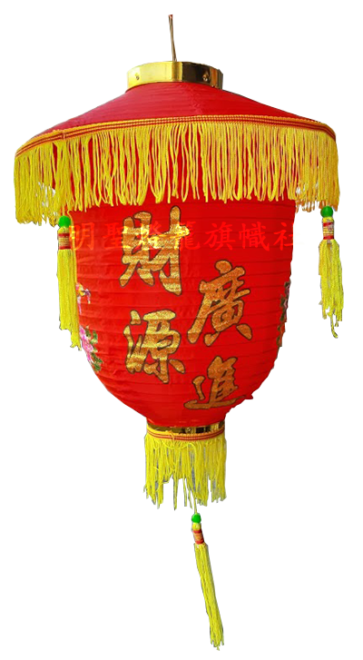 八寶綢布燈籠-側面圖