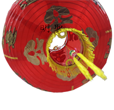 圓形綢布燈籠-花鳥款底部照