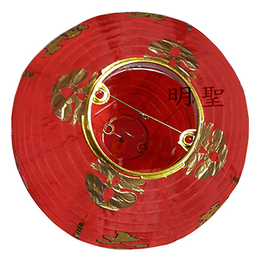 圓形綢布燈籠-花鳥款上方照